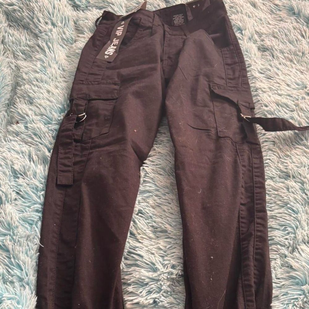 VIP Black Multi-Pocket Cargo Pants NWT
